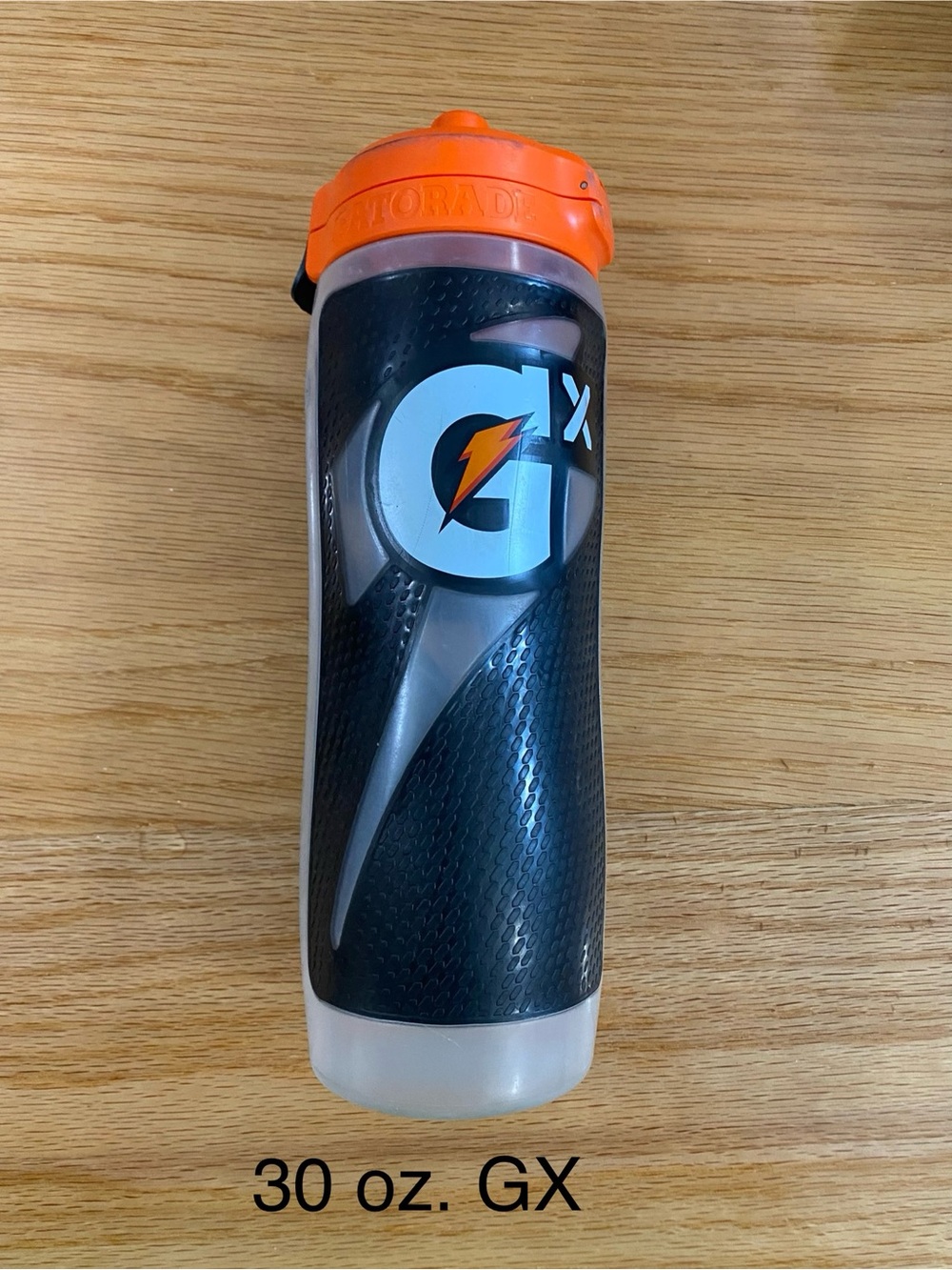 Gatorade GX 30 oz Sports Water Bottle in Black with Orange Lid